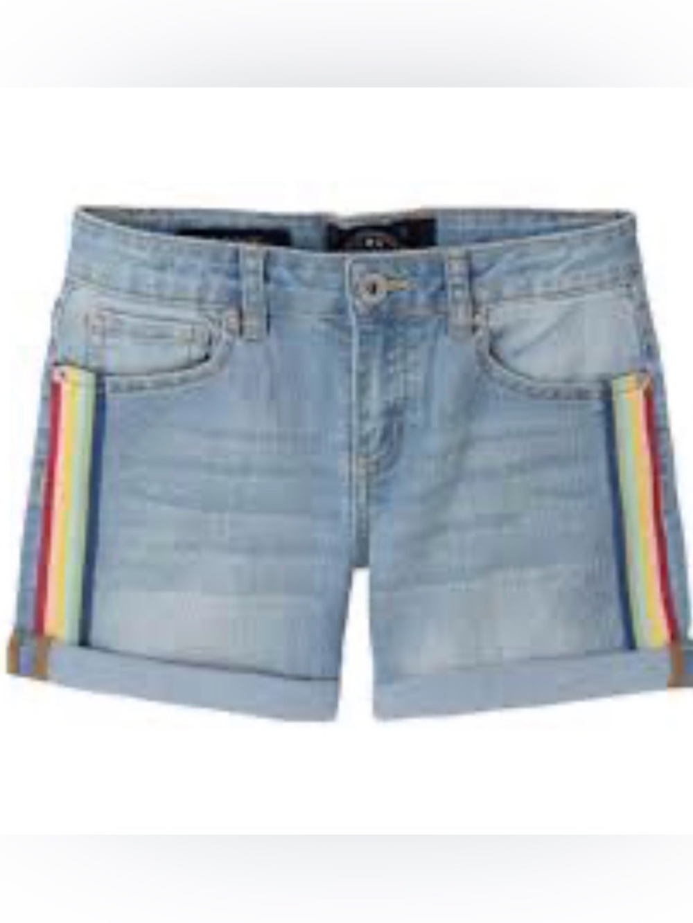 Lucky Brand Girls Riley Rainbow Denim Shorts - Size 8 Rainbow SummerVibes